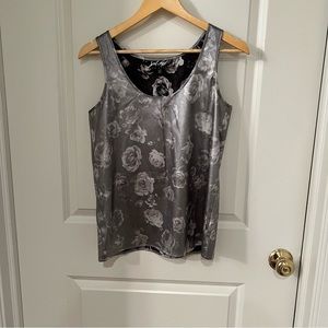 424 Fifth Lord & Taylor Silver Floral Tank Top
